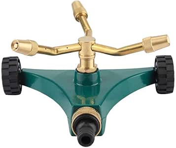 Gike Aspersores Aspersor de césped de Tres Brazos, jardín Giratorio
