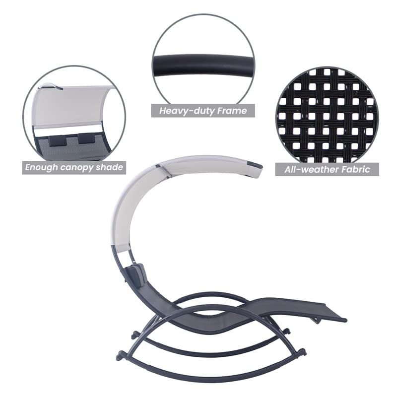 Crestlive Products Outdoor Double Chaise Lounge Chair Swing Rocking