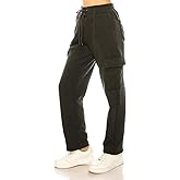 Women’s Fleece Cargo Sweatpants – High Waisted Joggers with Pockets | Loose Fit Warm Winter Lounge Pants for Women