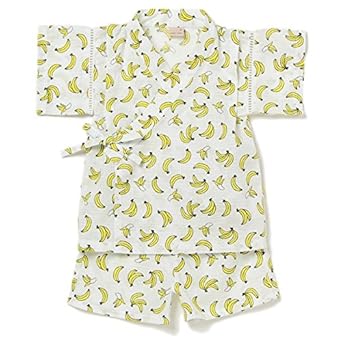 Amazon プティマイン Petit Main フルーツ柄甚平 オフホワイト