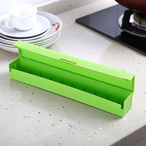 Daycount® Food Wrap Dispenser, Cling Film Cutter With Wrap Dispenser Preservative Foil Film Cutter Wrap Cutter kitchen Tools (Green)