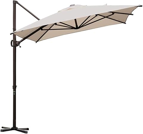 Red Stripe Abba Patio Offset Cantilever Umbrella 9 Feet Outdoor Patio Hanging Umbrella With Cross Base Talkingbread Co Il