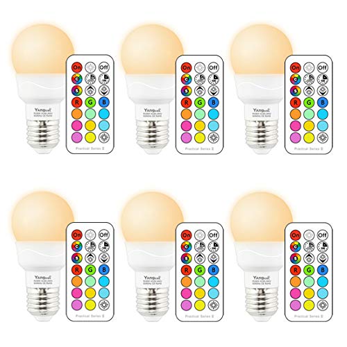 Yangcsl RGB LED Color Changing Light Bulb with Remote Control