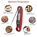 Instant Read Digital Thermometer, Cooking Food Thermometer for Kitchen & Outdoor, With a Luminous Electronic LCD Screen and Foldable Probe & Calibration Functions, by You and Me Red