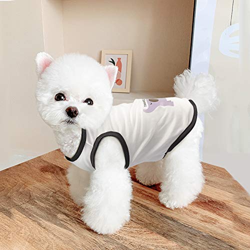 4 Pack Dog Shirts with Animal Patterns Dog Clothes, Cute, Quick Dry Soft Stretchy Fit for Small Dogs Cats (Small)