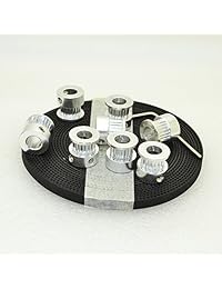 8pcs GT2 20T diámetro Timing Polea + 16.4 foot cinturón para reprap prusa mendel 3d impresora GT20 dientes