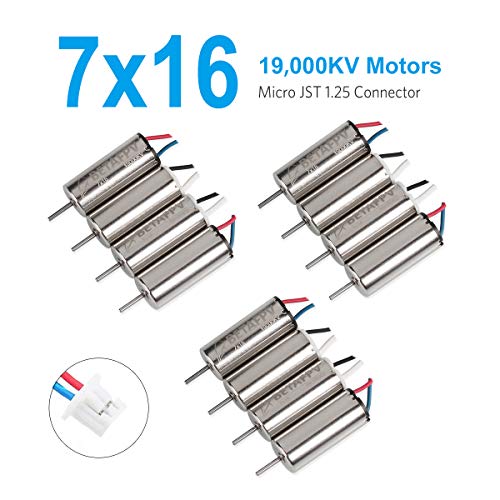 BETAFPV 3 Sets 7x16mm Motor 19000KV Brushed Motors with JST-1.25 Connector for Micro FPV Tiny Whoop Beta65S Frame and Eachine E011 Frame Only