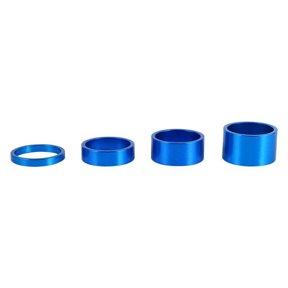RiToEasysports 4Pcs Bicycle Headset Spacers,Stem Fork Washer Fit for Mountain Bike, Road Bike For 28.6mm Bicycle Front Stem Fork(blue) Ride