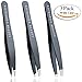 Tweezers for Eyebrows Set Of Three- Includes Case With Professional Pointed Needle Nose, Slant & Straight Precision Stainless Steel- Ingrown Hair Nose, Hair Eyebrow & Splinters