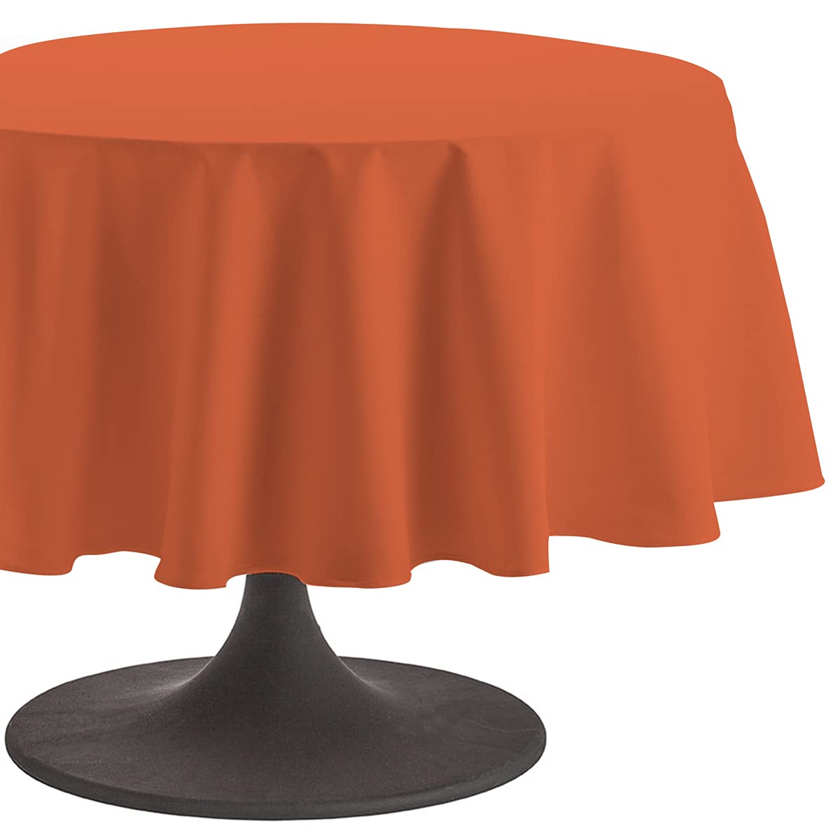 Coucke Tangerine Plain Cotton Round Tablecloth 180 cm
