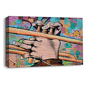 Canvas Wall Art for Living Room,Bedroom Home Artwork Paintings Creative Graffiti Ready to Hang - 12x18 inches