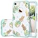 Fingic for iPhone 8/7 Case,Pineapple Hybrid 2 in 1 Shock-Absorbent Green Silicone & Polycarbonate Case with Pineapple & Dandelion Design