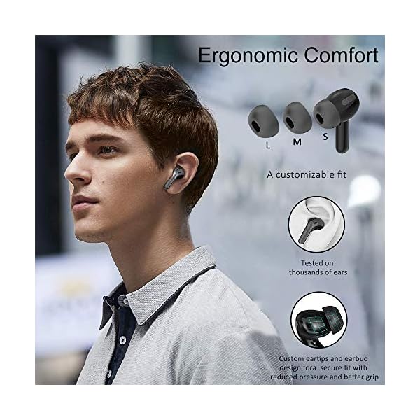 Wireless Earbuds, Bluetooth 5.1 Earphones with LED Display, IPX7 Waterproof in Ear Wireless Earphones, 40H Playtime…