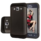 Galaxy J2 Case, Samsung Galaxy J2 SM-J200F Armor Case AnoKe Armor Dual Layer Bumper Case TPU PC Hybrid Protective Case For Samsung Galaxy J2 SM-J200F (Armor Black)
