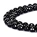 BRCbeads Gorgeous Natural Black Onyx Gemstone Faceted Round Loose Beads 8mm Approxi 15.5 inch 45pcs 1 Strand per Bag for Jewelry Making
