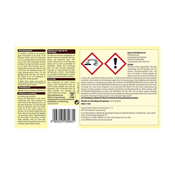 Naturen Bio Weißanstrich, Baumanstrich zum Weißen von Bäume gegen Frostschäden an Obst und Ziergehölzen, 1 Liter – Bild 6
