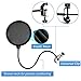 eBerry Microphone Pop Filter, 6-inch Pop Filter Net Mic for Studio Condenser Microphone Elastic Double Layer Wind Screen Mask Shield Swivel Mount 360 Flexible Gooseneck Holder Universal Stand Clip