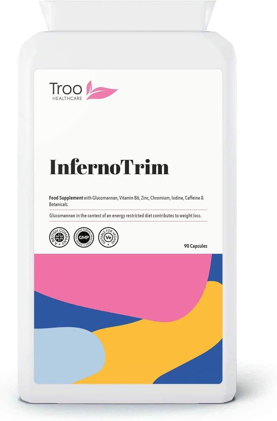 Troo Health Care InfernoTrim 90 Capsules, Daily Supplement to Support Weight Loss Management, Glucomannan Konjac