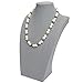 Ikee Design Gray Fabric Covered Linen Necklace Jewelry Accessory Display Bust 7