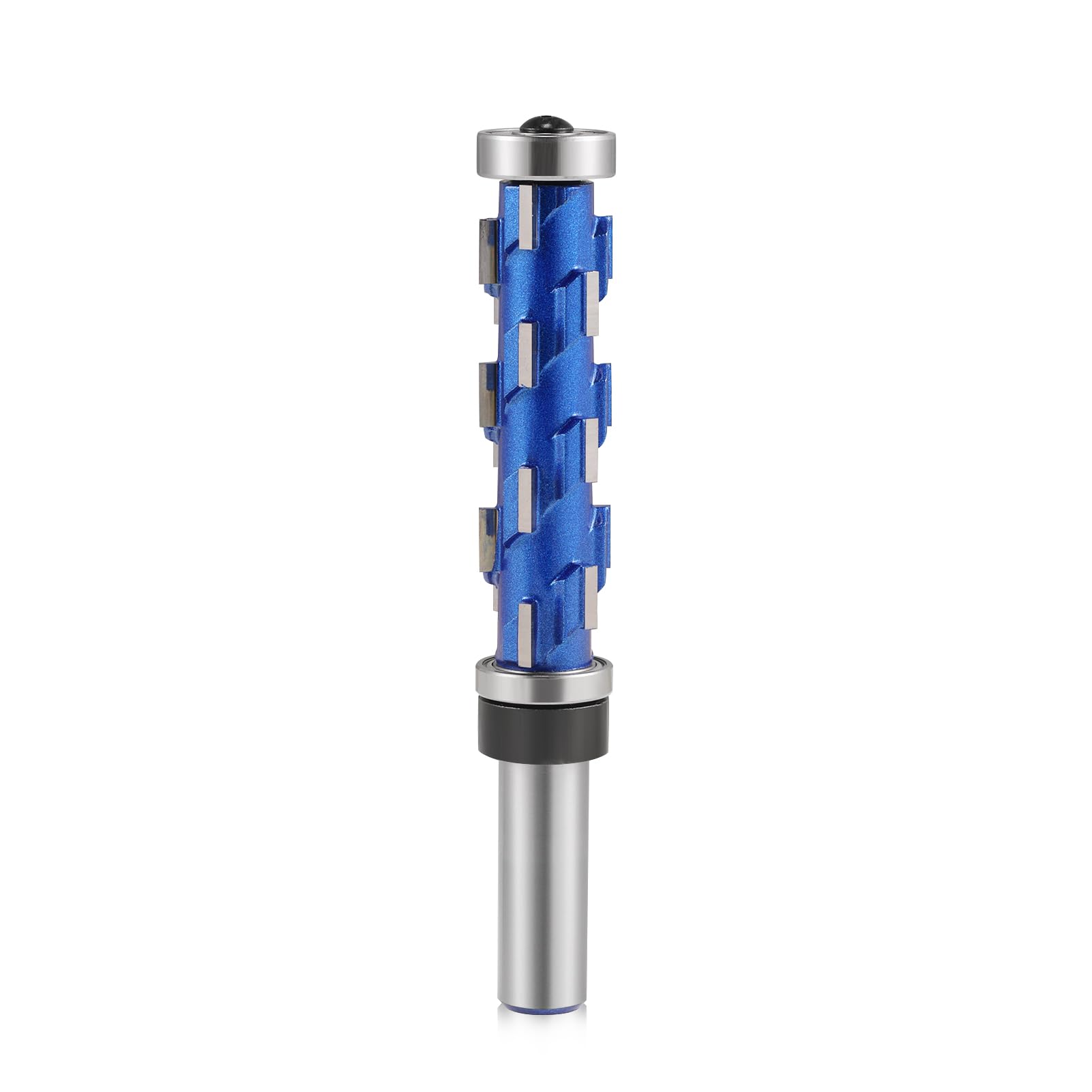 Trvoxviq Flush Trim Router Bit Up Down Bearing Slotted Spiral Trimming Router Bits End Mill with Nano Coating, 1/2'' Shank Milling Cutter Tools with Tungsten Steel Blade for Woodworking(1/2x3/4x65'') — image 1