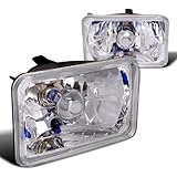 4X6 Chrome Sealed Beam H4 Headlights Square Lamps Pair