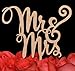 LOVENJOY Gift Boxed Wooden Mr and Mrs Cake Topper for Rustic Wedding Decoration