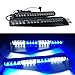 32LED 32W LED Lightbar Visor Light Windshield Emergency Hazard Warning Strobe Beacon Split Mount Deck Dash Lamp (Blue White&Blue White)