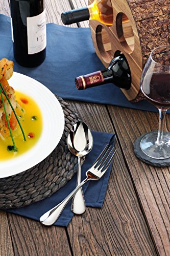 Artaste 56426 Rain 18/10 Stainless Steel Table Serving Spoons and Forks Set (Set of 6), Silver - Thumbnail 5