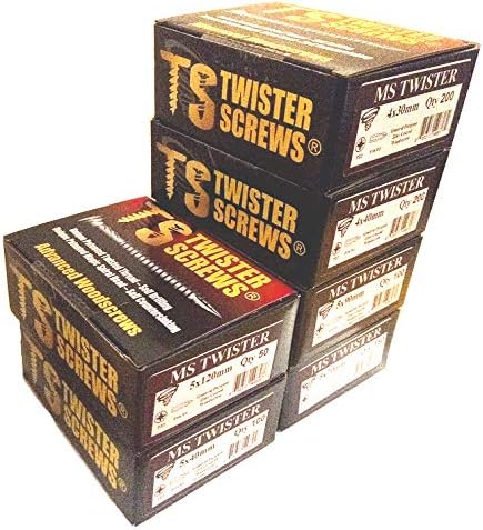 Twister Screws Premium Double-Threaded Wood Screws, silver, 5x80mm