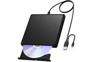 Gorilley USB3.0 External CD/DVD RW Optical Drive Writer Burner Player for Laptop Desktop PC 11 10 Long Data Cable