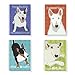 Pop Doggie Bull Terrier Refrigerator Magnets with Funny Sayings (Set of 4)