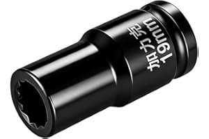 PENCK 19mm Deep Impact Socket, 3/4-Inch Drive, 12-Point, CR-MO Steel, 78mm Length, Metric Size