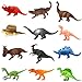 Animals Figure, 12 Piece 7'' Jungle Animals Toys Set Plastic, Dinosaur Toys, Wild Animals Learning Toys and Party Favor Toys for Boys - Forest Dinosaurs Figures Playset for Kids