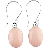 DEVMUKTI 925 Sterling Silver Dainty Earrings, Natural Gemstones Wicca & Reiki Healing Crystals, Polished Stones, Handmade Boho Lightweight Jewelry, Birthday Christmas Gift for Women