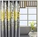 Wimaha No Hook Yellow and Grey Shower Curtain, Cloth Shower Curtain Fabric Machine Washable, 74 x 71 Bathroom Shower Curtain