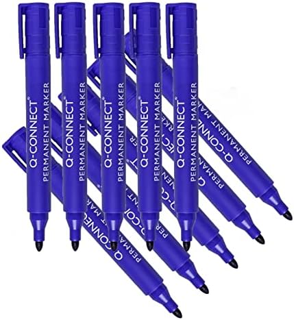 Marcador q-connect marcador permanente azul ponta redonda 3,0 mm