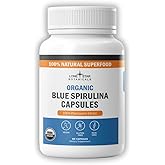 Lone Star Botanicals Organic Spirulina Capsules – 100% Pure Blue-Green Algae, No Fishy Smell, Superfood Supplement, Vegan, Non-GMO, Gluten-Free (Blue (60 Count))