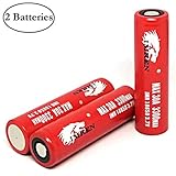 2 Pcs IMREN 3300mAh 30A Flat Top Battery with 1 Battery Case, 3.7V Rechargeable High Drain for Electric Tools, Toys, LED Flashlights, Torch, and Etc