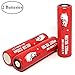 2 Pcs IMREN 3300mAh 30A Flat Top Battery with 1 Battery Case, 3.7V Rechargeable High Drain for Electric Tools, Toys, LED Flashlights, Torch, and Etc