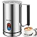 Aicok Milk Frother, Stainless Steel Electric Milk Steamer with Hot or Cold Milk, Strix Temperature Controller, Non-Stick Coating, Silent Operation, Milk Warmer for Coffee, Latte, Cappuccino, Silver