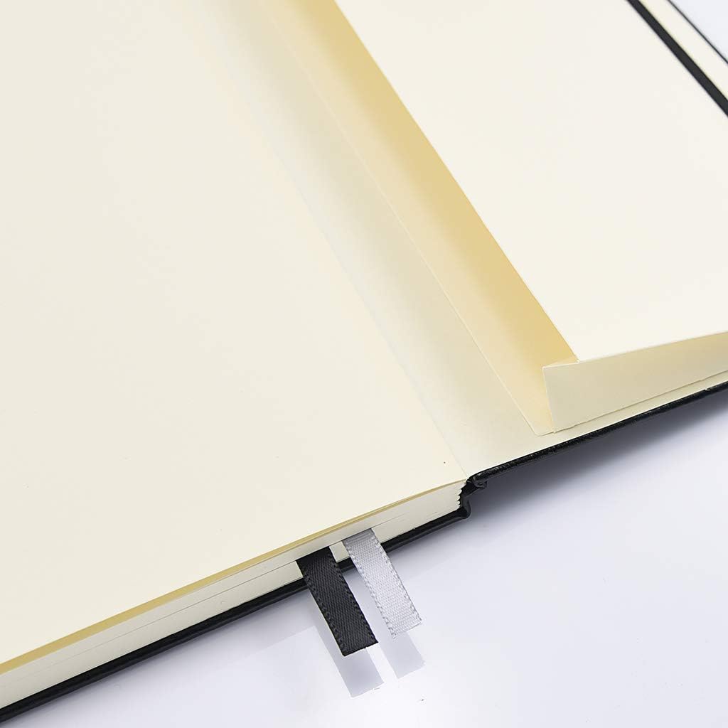 Guissi Classic Dotted Grid Bullet Notebook Journal Dot Hard Cover A5 Premium 80gsm Thick Acid-Free Paper with Fine Inner Pocket Faux Leather Office School Supplies 144 Pages Designed in Florence - Image 5