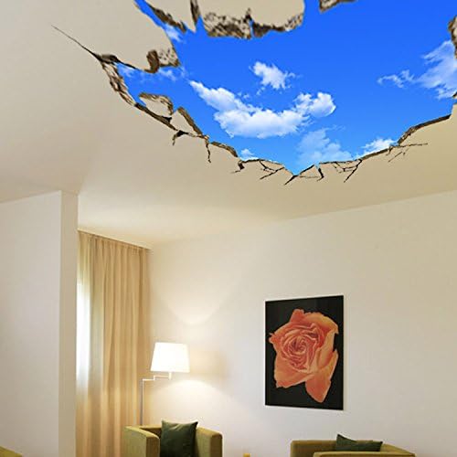 Decaral 3D Wall Stickers Blue Sky White Clouds Sitting Room Sofa Setting Wall Decorative Stickers (Wall sticker # 1)