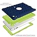 PIXIU Case for iPad 4th genereation, Heavy Duty Shock Absorption Three Layer Armor Protective Defender Case for iPad 2 3 4 Navy Blue