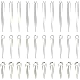 UNICRAFTALE 240Pcs 3 Sizes Spike Charm CCB Plastic Tibetan Style Platinum Cone Pendants Drop Dangle Earring Charm for Earring Bracelets DIY Jewelry Making 13-51mm Long