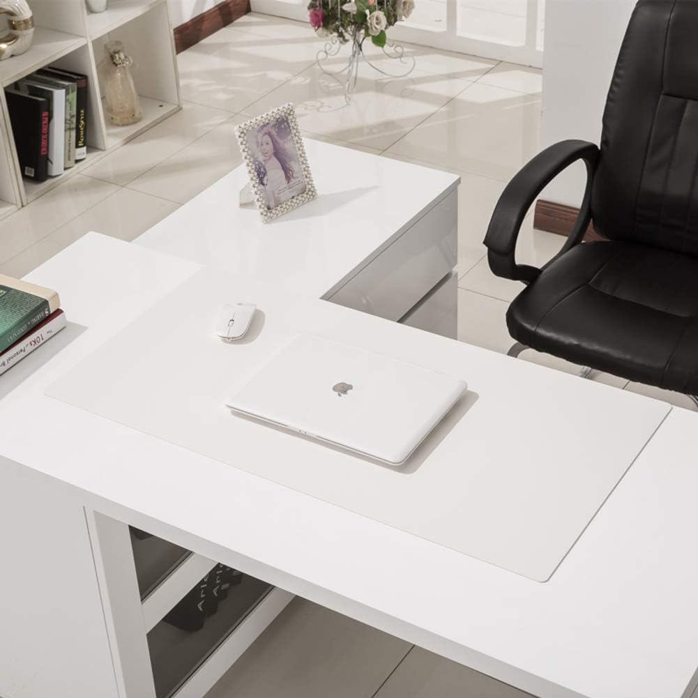CNZXCO Multifunctional Office Desk Pad,Office Desk Mat,PU Leather Desk Blotter Keyboard Mouse Mat Waterproof Gaming Writing Mat For Office Home-white 30x50cm(12x20inch)