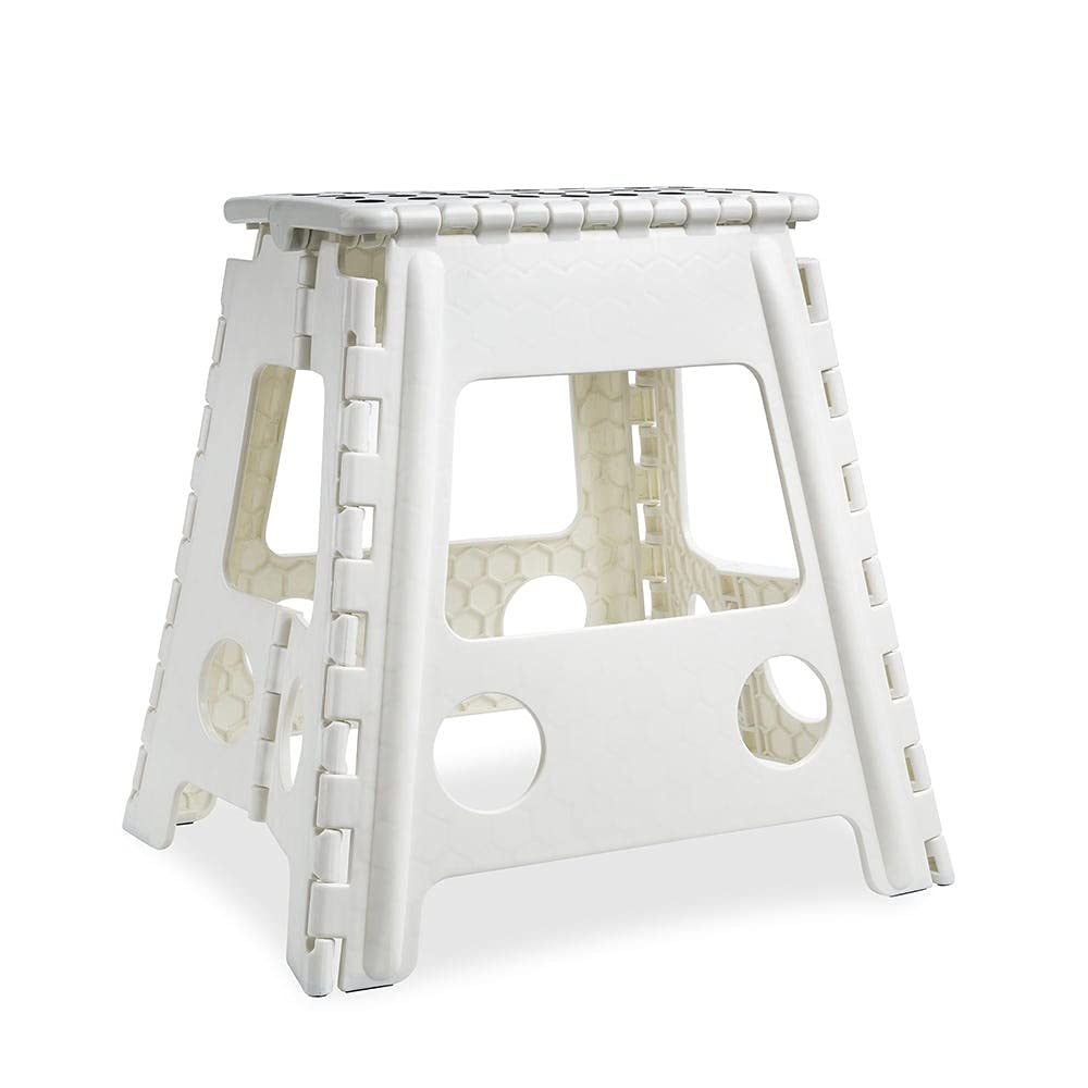 Super Strong Folding Step Stool Large - 17 Inch Height Anti Slip Top Holds up to 150 Kg, Sturdy and Stable, Perfect Kitchen Step or Bathroom Step