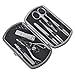 ETTG All in 1 Stainless Steel Personal Manicure Pedicure Ear Pick Nail-clippers Set Travel Grooming Kit Travel & Grooming Set Personal Care Tools with Leather Case (7 pcs-mini pack)