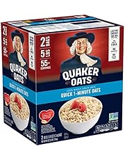 Quaker Quick 1-Minute Oatmeal, Non GMO Project Verified, Two 40 oz Bags in Box (Pack of 2), 55 Servings