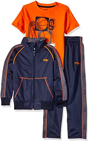 UPC 885381518135, CB Sports Little Boys&#39; Toddler 3 Piece Tricot Athletic Jacket, Pant and T-Shirt, Neon Orange/Navy, 2T