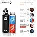 WaterFit Vacuum Insulated Water Bottle - Double Wall Stainless Steel Leak Proof BPA Free Black Standard Mouth Water Bottle/Sports & Travel Сup - 12 oz, 17 oz or 25 oz with Paracord Handle (12oz)
